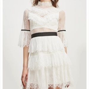 Self-Portrait | Lace 3/4 Sleeve Midi Dress